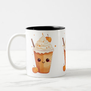 Tasse 2 Couleurs mignon kawaii citrouille épice latte chute amant