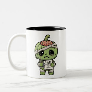 Tasse 2 Couleurs Mignon Kawaii Citrouille Zombie Caféiné Deux-Tons
