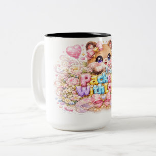 Tasse 2 Couleurs Mignon Kawaii Rempli d'Amour Ours en Peluche Paste