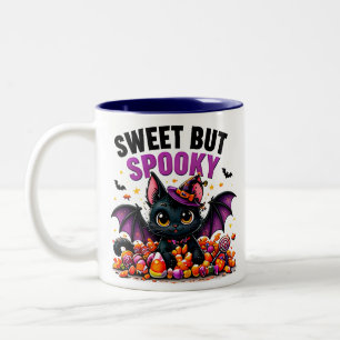 Tasse 2 Couleurs Mignon mais effrayant chat chauve-souris noir Hall
