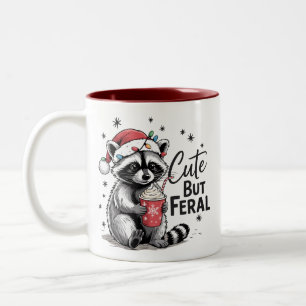 Tasse 2 Couleurs Mignon mais sauvage Noël Raton laveur Mignon Anima