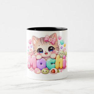 Tasse 2 Couleurs Mignon Mochi Chat Nom Pastel Rose Étincelant K