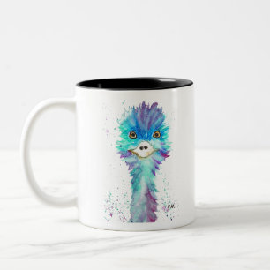 Tasse 2 Couleurs Mignon oiseau émeu aquarelle Animaux Enfants 