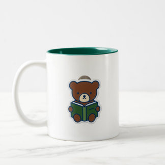 Tasse 2 Couleurs Mignon Ours Minimaliste Lisant un Livre Cartoon De