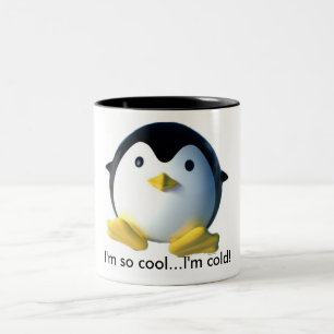 Tasse 2 Couleurs mignon pingouin "je suis si cool..."mug