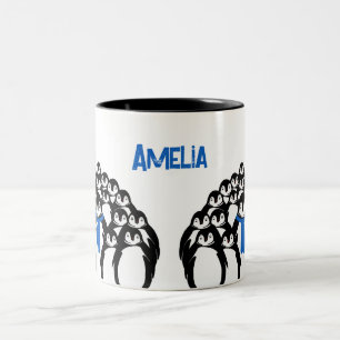 Tasse 2 Couleurs Mignon Pingouin Personnalisé