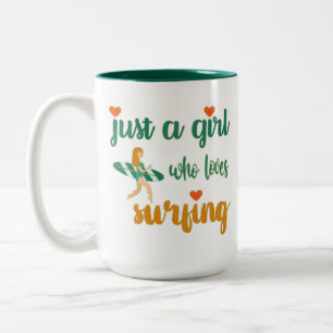 Tasse 2 Couleurs Mignonne citation estivale Juste une fille qui aim