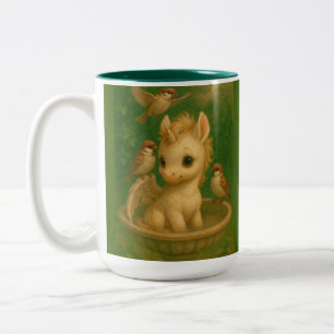 Tasse 2 Couleurs Mignonne, Gros yeux, bébé unisus, pegasus unicorne