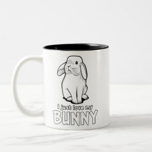 Tasse 2 Couleurs Mignonne Lapin J'Aime Mon Lapin