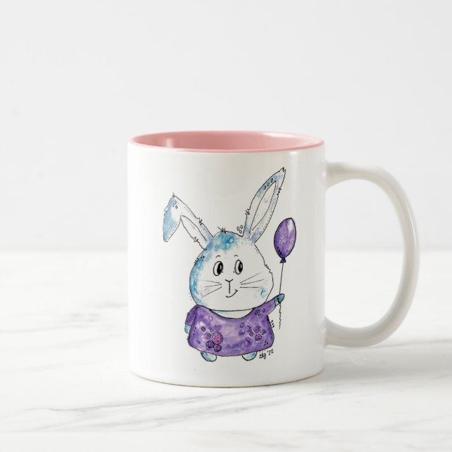 Tasse 2 Couleurs Mignonne lapin Whimsical Petit (Droit)