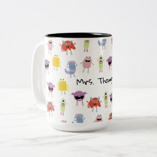 Tasse 2 Couleurs Mignonne Monstres colorés Funny Enfants Enseignant