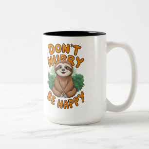 Tasse 2 Couleurs Mignonne Sloth 'Ne vous dépêchez pas d'être heureu
