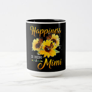 Tasse 2 Couleurs Mimi Gift  Le Bonheur Est Un Mimi Tournesol