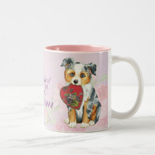 Tasse 2 Couleurs Mini American Shepherd Heart Maman