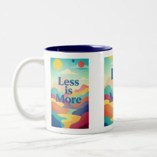 Tasse 2 Couleurs Minimal Aesthetic Quote Print – “Less is More”
