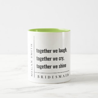 Tasse 2 Couleurs Minimal moderne simple ensemble Bridesmaid Cadeau