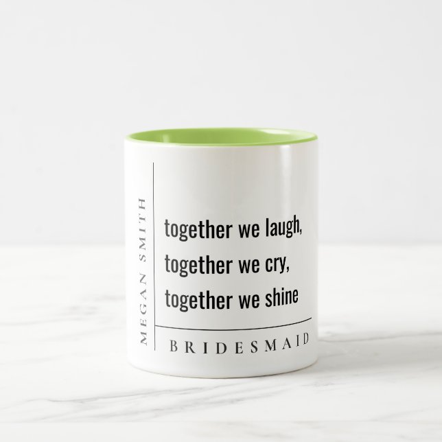 Tasse 2 Couleurs Minimal moderne simple ensemble Bridesmaid Cadeau (Centre)