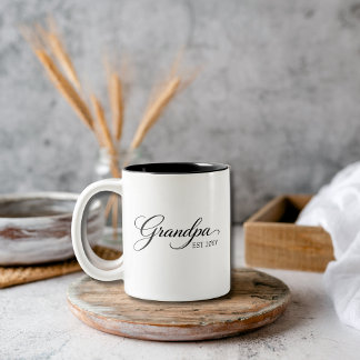 Tasse 2 Couleurs Minimalist Grandpa – Elegant Script Gift 