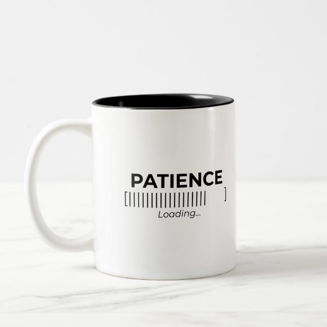 Tasse 2 Couleurs Minimalist Patience Loading Typography Bar  (Gauche)