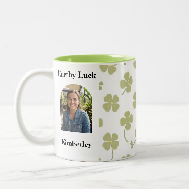 Tasse 2 Couleurs Minimalist Shamrock Lucky Charm Aesthetic (Gauche)