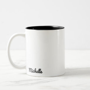 Tasse 2 Couleurs Minimaliste de nom personnalisé