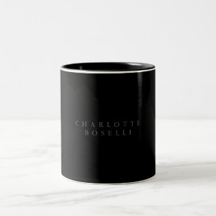 Tasse 2 Couleurs Minimaliste Élégant Classique Nom Professionnel