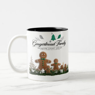Tasse 2 Couleurs Minimaliste Luxe Famille de Biscuits de Noël 