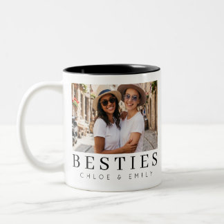 Tasse 2 Couleurs Minimaliste Moderne Chic Amies Amies Photo Deux-