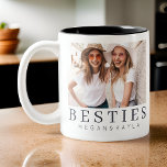 Tasse 2 Couleurs Minimaliste moderne chic Best Friends BFF Photo<br><div class="desc">Design is composed of fun and playful typographiy with sans serif and serif font. Add a custom photo.</div>