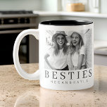 Tasse 2 Couleurs Minimaliste moderne chic Best Friends BFF Photo<br><div class="desc">Design is composed of fun and playful typographiy with sans serif and serif font. Add a custom photo.</div>