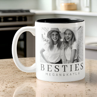 Tasse 2 Couleurs Minimaliste moderne chic Best Friends BFF Photo