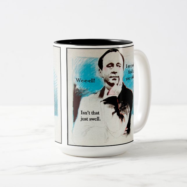 Tasse 2 Couleurs Mis sur cric sur le café (Devant droit)