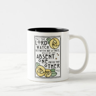 Tasse 2 Couleurs Mizpah Blessing   Rose Glasgow jaune