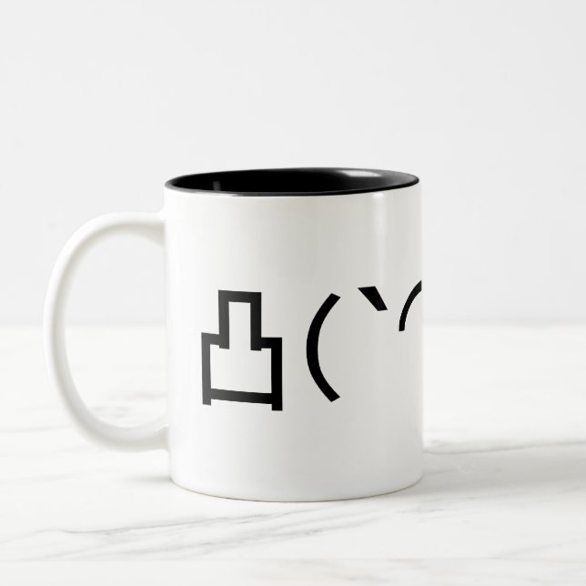Tasse 2 Couleurs Mo' Angry Emoticon Japonais Kaomoji (Gauche)