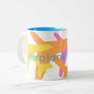 Tasse 2 Couleurs MODE AVION coloré Pilote Pilote Voyage amusant