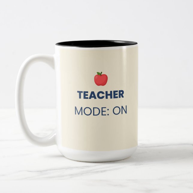 Tasse 2 Couleurs Mode Enseignant Activé Création Enseignement Drôle (Gauche)