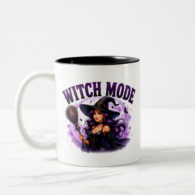 Tasse 2 Couleurs ✨ Mode Sorcière Activé Citation Halloween 🧙 (Gauche)