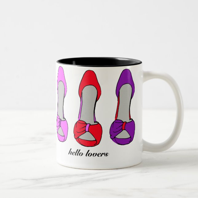 Tasse 2 Couleurs Mode Stiletto Heels Chaussure Lover (Droit)