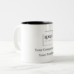 Tasse 2 Couleurs Modèle de logo personnalisé élégant