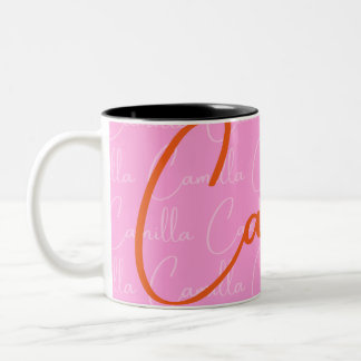 Tasse 2 Couleurs Modèle de nom répétitif Camilla