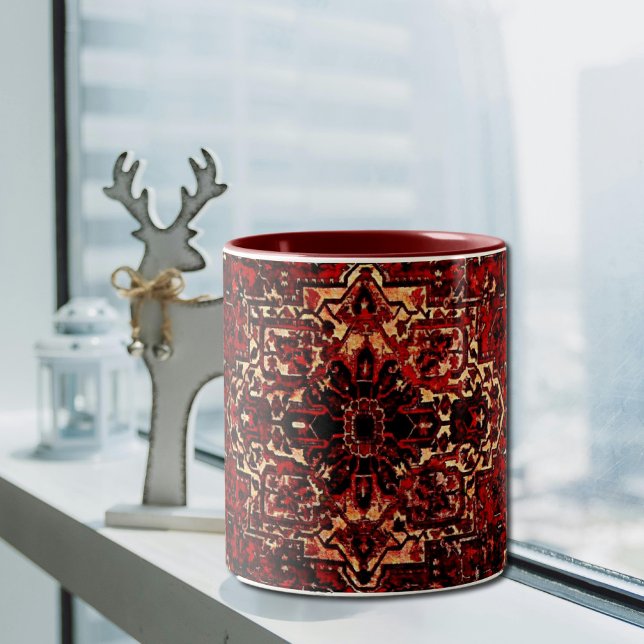 Tasse 2 Couleurs Modèle de tapis oriental en rouge foncé (Créateur téléchargé)