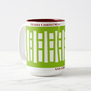 Tasse 2 Couleurs Modèle de tricot rayé MAZ 079 de Noël
