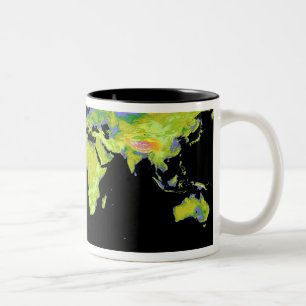 Tasse 2 Couleurs Modèle d'élévation numérique des continents sur Ea