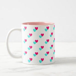 Tasse 2 Couleurs Modèle Deux Cœurs