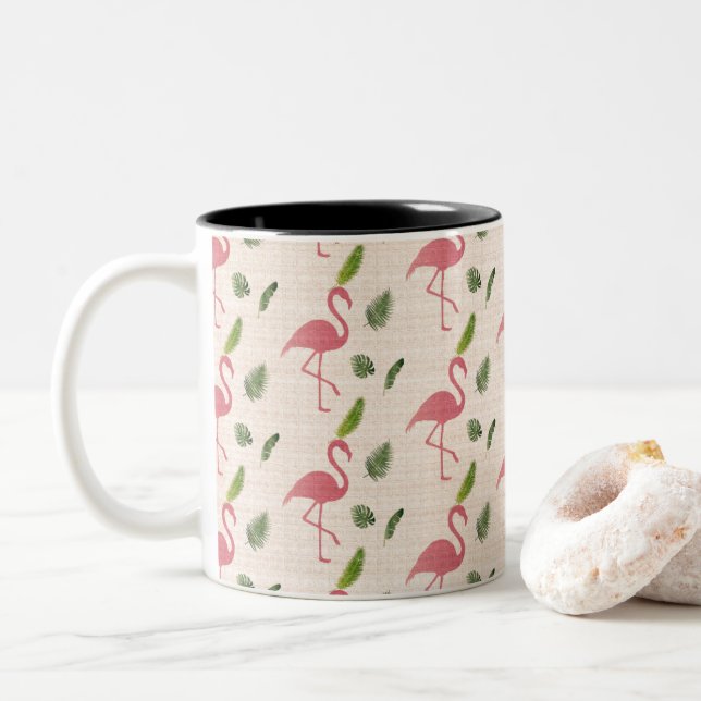 Tasse 2 Couleurs Modèle flamant rose (Avec donut)