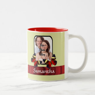 Tasse 2 Couleurs Modèle photo de papillons rouges