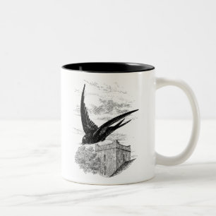 Tasse 2 Couleurs Modèle rapide vintage d'illustration d'oiseau