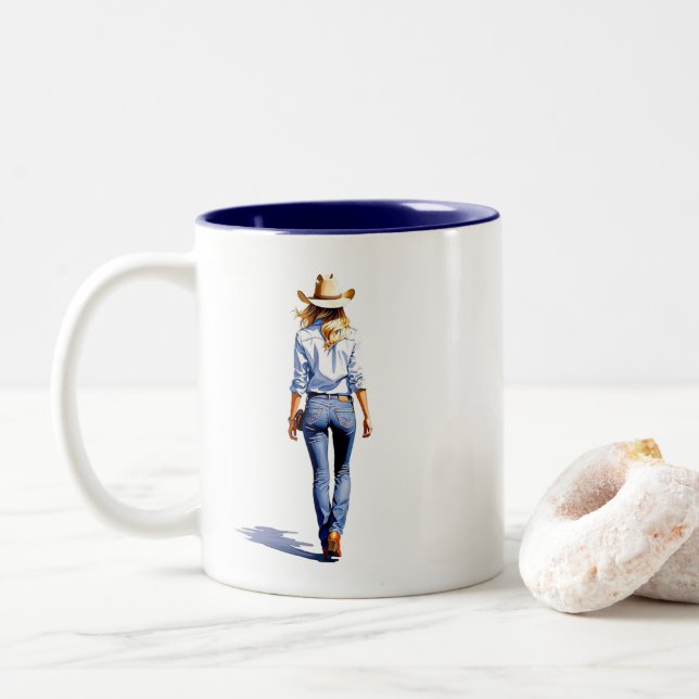 Tasse 2 Couleurs Modern Cowgirl Walk (Avec donut)