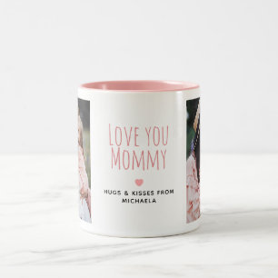 Tasse 2 Couleurs Modern Love you Mommy 2 Photos & Message personnel