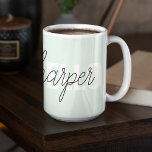 Tasse 2 Couleurs Modern Pastel Mint Bonjour Et Vous Nom<br><div class="desc">Modern Pastel Mint Bonjour Et Vous Nom</div>